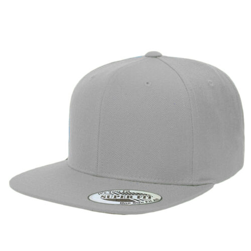 Men Snapback Hat Classic Hip Hop Style Flat Brim Baseball Cap Solid Plain Hats - Picture 27 of 29