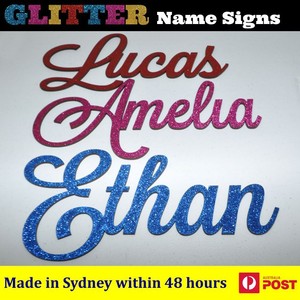 Details About Personalised Kids Baby Name Wooden Sign Nursery Bedroom Wall Glitter Colours