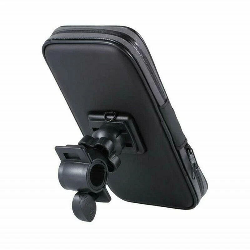Funda de teléfono impermeable negra universal para motocicleta con soporte de montaje en manillar Foto 3 de 4