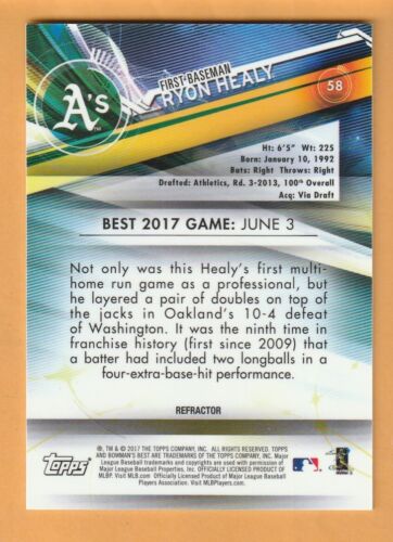 Ryon Healy 2017 Bowman's Best Gold Refractors #58 /50 Oregon Ducks 14C - Picture 2 of 2