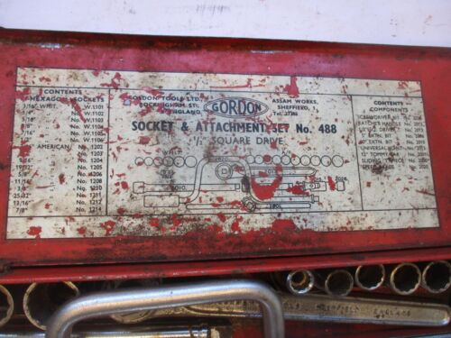 Vintage 1/2" Drive 26 Piece GORDON Socket Set ratchet driver ext bars etc - Picture 2 of 24