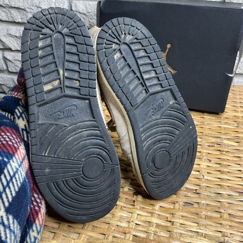 Jordan Boy's Air 1 Mid SE Suede Kids Size 2 Beige Tan Nike Brown Lace Up Sneaker - Picture 5 of 7