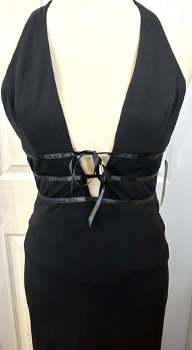 Dave & Johnny By Laura Ryner Whimsigoth Black Strappy Plunge Dress Sz 1/2 NEW! - Picture 8 of 8