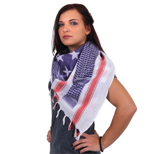 Elige bufanda Keffiyeh árabe desierto Shemagh blanca y azul OD o roja - Imagen 21 de 27