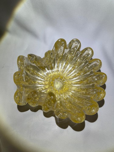 Vintage Gold Murano Barovier + Toso Clam Shell Aventurine Bullicante - Picture 3 of 4