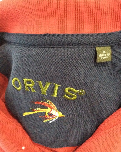 Orvis Mens Size M 100% Heavy Duty Cotton S/S Shirt Red - Picture 8 of 8
