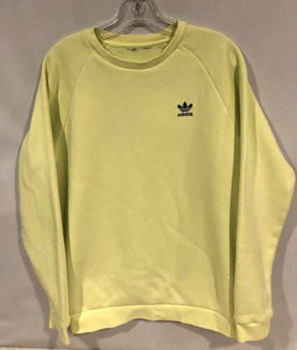 Adidas Men's Primegreen 3 Stripe Crewneck Sweatshirt Pullover Sz L Light Yellow