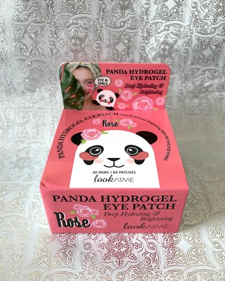 LOOKATME PANDA PANDA HYDROGEL EYE PATCH ROSE HYDRATING BRIGHTENING 60 EYE PATCHES NEW IN BOX