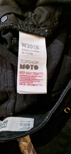 TOP SHOP Black Jamie JEANS W30 L31 Skinny with Laces & Eyelets Punk Goth - Picture 5 of 5