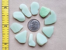GENUINE BEACH SEA GLASS SURF TUMBLED JADE JADEITE FIRE KING LIGHT GREEN SMALL S1