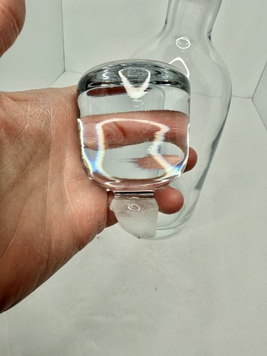 Vintage MCM Blenko Glass 7127 Decanter In Crystal 13.5” W/stopper Stunning - Picture 3 of 5