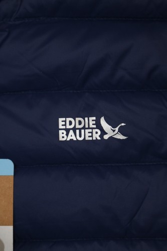 Eddie Bauer Youth Down Packable Jacket Blue L 10/12 Lightweight Elastic Cuff 650 - Picture 4 of 19