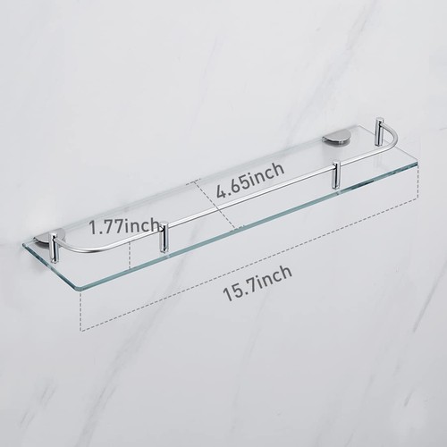Glass Bathroom Shelf Glass Shower Shelves for Bathroom Rectangular Tempered G... - Picture 6 of 8