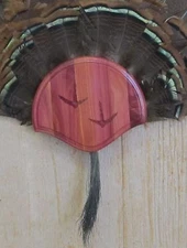Solid Cedar Turkey Fan / Beard Mounting Kit -01 with Carved Tracks