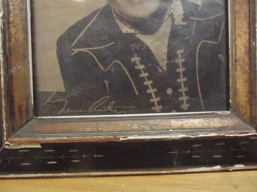 antique / vintage Gene Autry picture in poor condition frame / aged worn as is - Picture 5 of 8