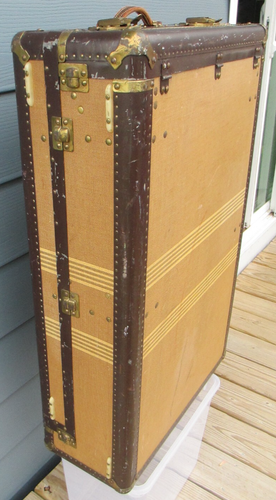 Vintage Hartmann Tourobe Gibraltarized Wardrobe Steamer Trunk Antique Luggage - Picture 4 of 21