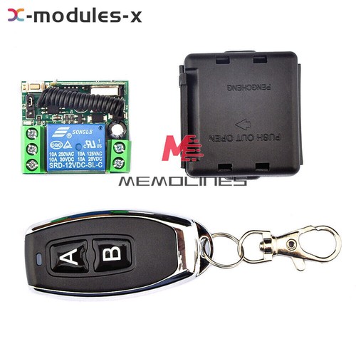Trasmettitore interruttore telecomando telecomando porta 433 MHz DC12V 1 CH 2 CH wireless RF porta - Foto 2 di 28