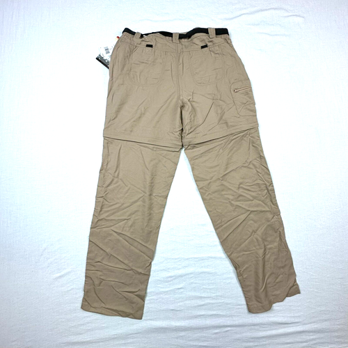 Rustic Ridge Womens Convertible Pants Shorts Size Large Adjustable Waist Khaki - Picture 2 of 12