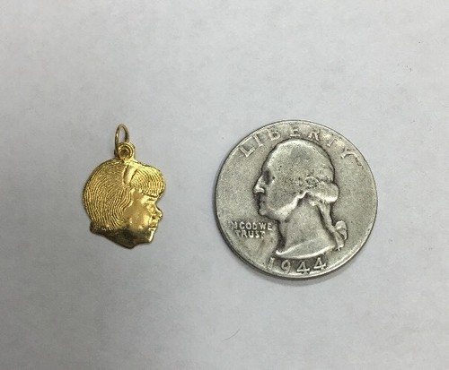 14k Gold Female Head Charm - Picture 3 of 3