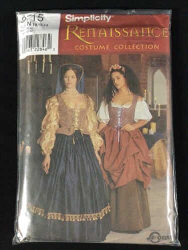 Simplicity Adult Costume Patterns Renaissance Medieval Maiden 9715