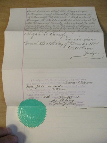 Certificado ORIGINAL DE MATRIMONIO/DIVORCIO DEL CONDADO DE TULARE 1883-1888 ~ ¡Un hombre, dos mujeres! - Imagen 4 de 15