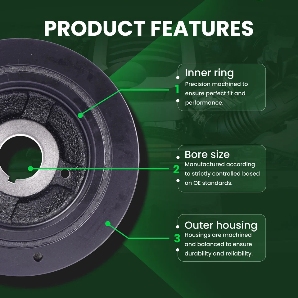 Cinturón serpentino equilibrador armónico apto para Lexus Toyota Avalon Camry Solara 3,0 L 3,3 L Foto 4 de 4