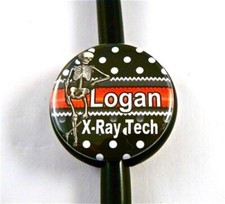 ID STETHOSCOPE NAME TAG X RAY TECH SKELETON RN NURSE DOCTOR NICU TEACHER EMT CCU