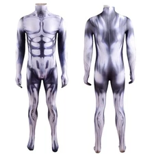 Silver Surfer Costume Fantastic Four Cosplay Bodysuit Adult Kids