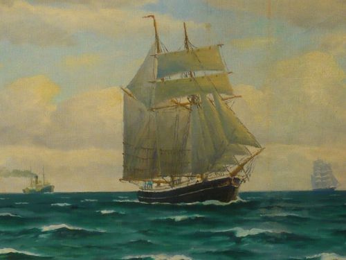 Frants Landt 1885 - 1975 Segelschiff auf See Maritim (11) - Bild 2 von 4