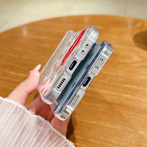 For Samsung Galaxy Z Flip5 Flip6 4 3 Pattern Case Shockproof Clear Slim Cover - Picture 6 of 22