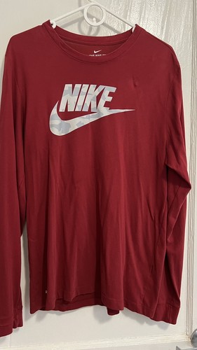 NIKE Rot Herren T-SHIRT Langarm Large
