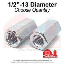 1/2"-13 to 3/8"-16x1-1/4" Reducer Coupling Nuts Coarse Grade A Zinc (Pick Qty)