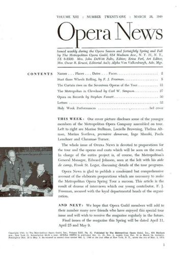 OPERA NEWS Lot of 5 vintage booklets 1949 1950 1952 Barber Seville Flagstad Alda - Imagen 10 de 10