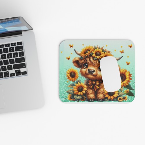 Tapis de souris vache des Highlands fantaisiste, accessoire de bureau mignon, cadeau amoureux des animaux - Photo 5/5