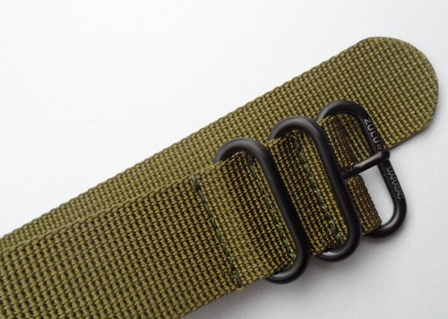 Das ECHTE Zulu® Durchzugsarmband von Maratac USA Fb Khaki mit PVD Schwarze Ringe - Bild 5 von 12