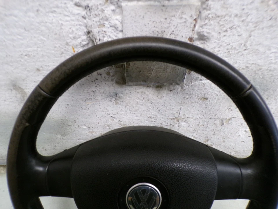 Lenkrad VW Polo 9N 9N3 Leder 3-Speichen Airbag 6Q0419091AA Airbaglenkrad *494A03 - Bild 3 von 4