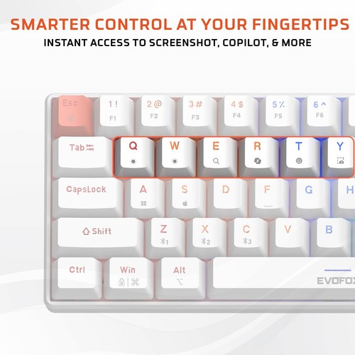 EvoFox Katana S Mini Wireless Mechanical Keyboard Tri-Mode (3X BT, 2.4GHz & Wire - Picture 7 of 7