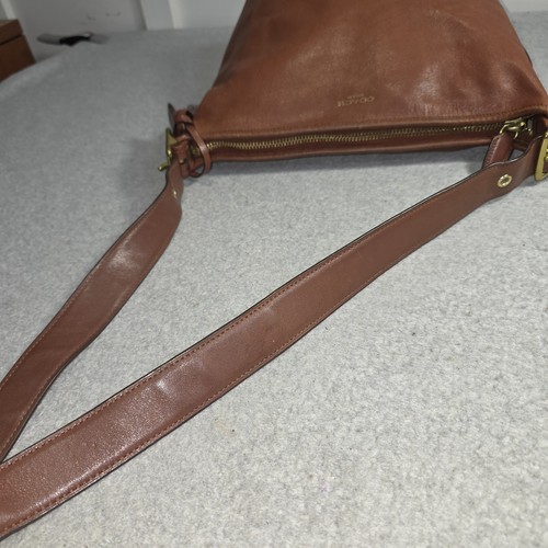 Coach Leather Legacy Brown Tan Duffle Bucket Zip Up Tassel Bag Adjustable Strap - Picture 12 of 24