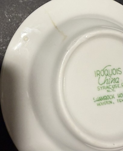 Vintage Shamrock Hotel Houston Texas Aschenbecher Irokesen Porzellan ~ 5,5" D Hilton *WIE BESEHEN* - Bild 3 von 7