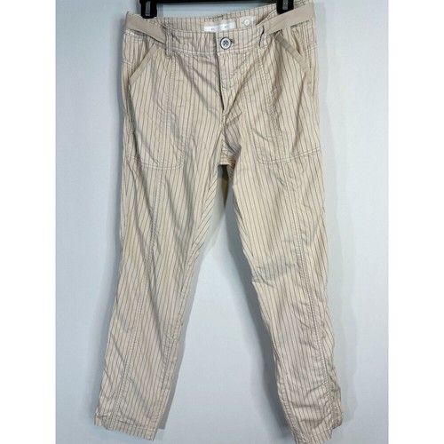Anthropologie Hei Hei Womens Natural Striped Beach Walker Adjustable Pants 27