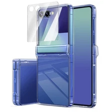 For Samsung Galaxy Z Flip 7/6/5/4/3 Clear Hinge Protection PC Case Cover /Screen