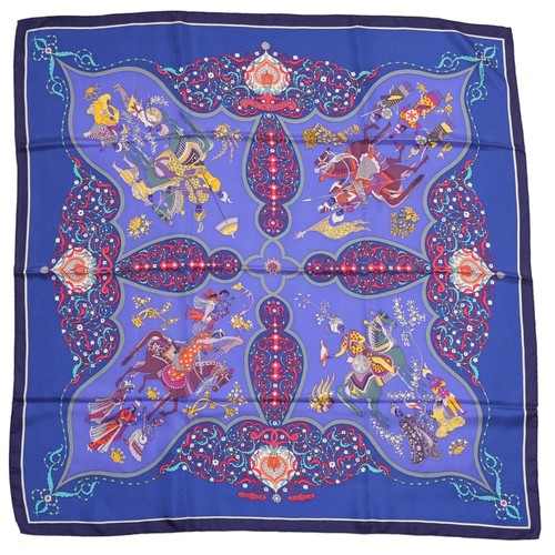 Hermes "Poesie Persane" Carre 90 Silk 100% Scarf Vintage Rare Cleaned - Picture 2 of 20
