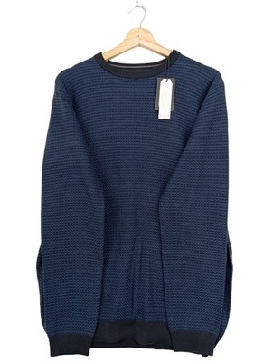 PRE END Strickpullover Damen Pullover Gr. DE 38 blau-schwarz Casual-Look