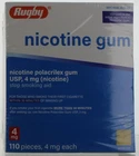 Rugby Nicotine Gum 4mg Uncoated Original Flavor Sugar Free 110 Pieces Exp 6/28+