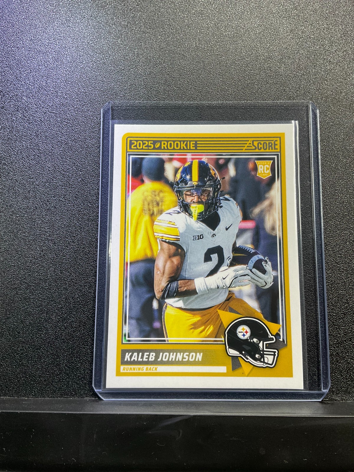 2025 Panini Score Kaleb Johnson #12 Base Rookie Pittsburgh Steelers (RC)