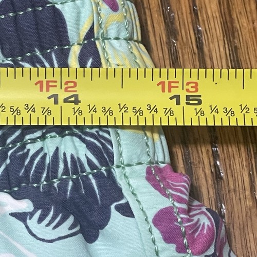 Vilebrequin Swim Trunks Mens Large Moorea Classic Floral Turtles Green Summer - Picture 7 of 14