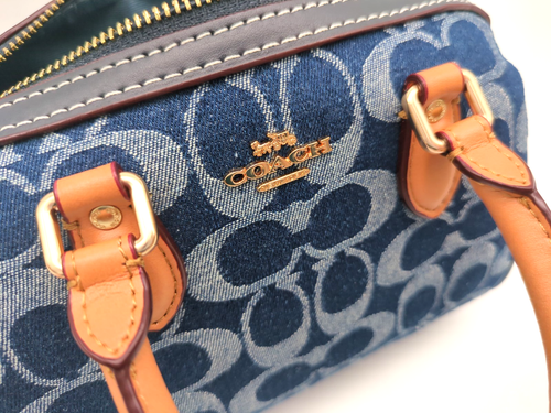 Coach CY742 Mini Rowan Crossbody Bag Signature White / Blue ( Brown) Outlet - Bild 12 von 19
