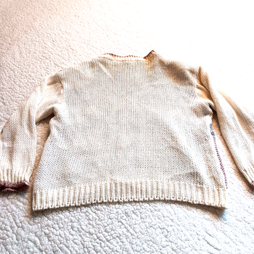 Maglione Y2K ricamato floreale taglia L texture grossa preppy nordico cottagecore - Foto 8 di 10