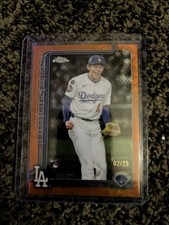 2025 Topps Chrome Image Variation Roki Sasaki #217 Orange MLB Refractor 02/25