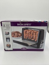 Nostalgia BCN6BK Bacon Express Extra Crispy Bacon Grill Cooker New In Box EBS
